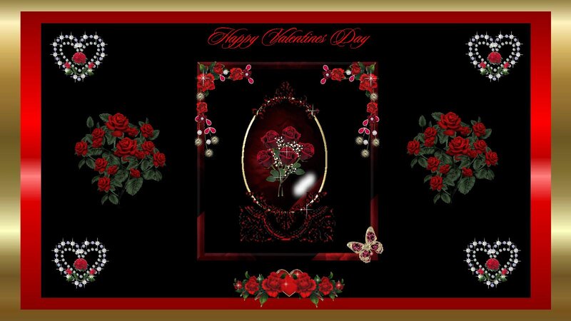 Red Roses and Hearts — Black, Romantic