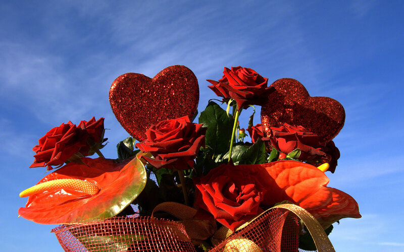 Red Roses and Hearts — Romantic, Afternoon