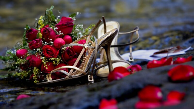 Red Roses and High Heels — Romantic, Photograph