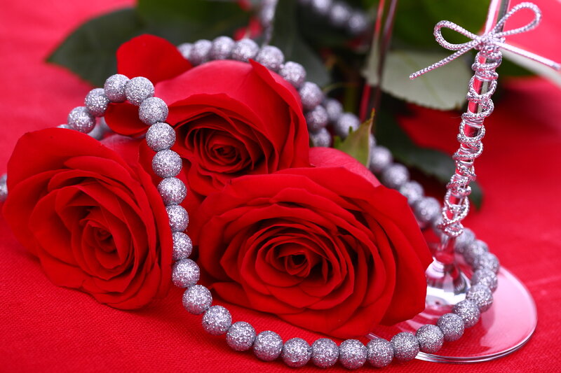 Red Roses and Silver Beads