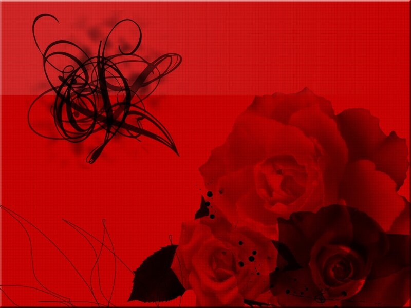 red roses and swirls