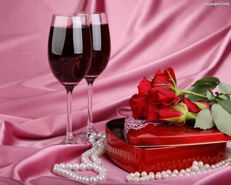 Red Roses and Wine — Pink, Romantic