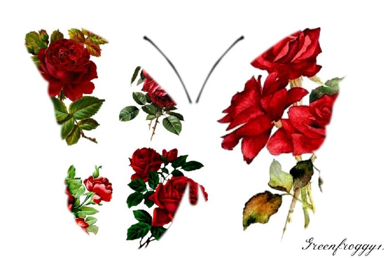 Red Roses Forming Butterfly