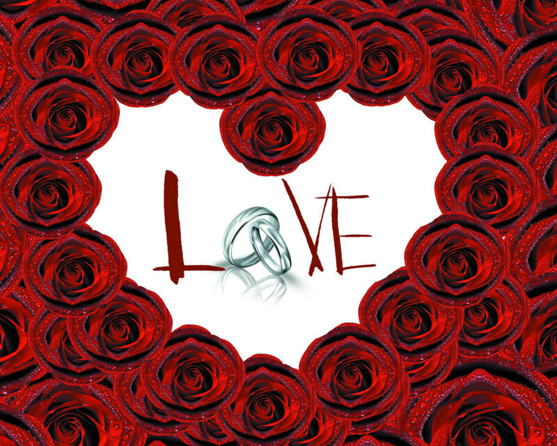 Red Roses Forming Heart — Romantic, Digital Art