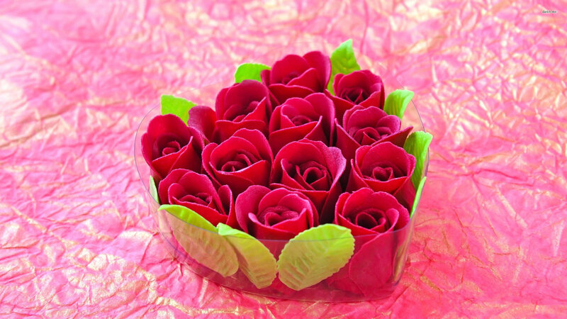 Red Roses in a Box — Pink, Festive
