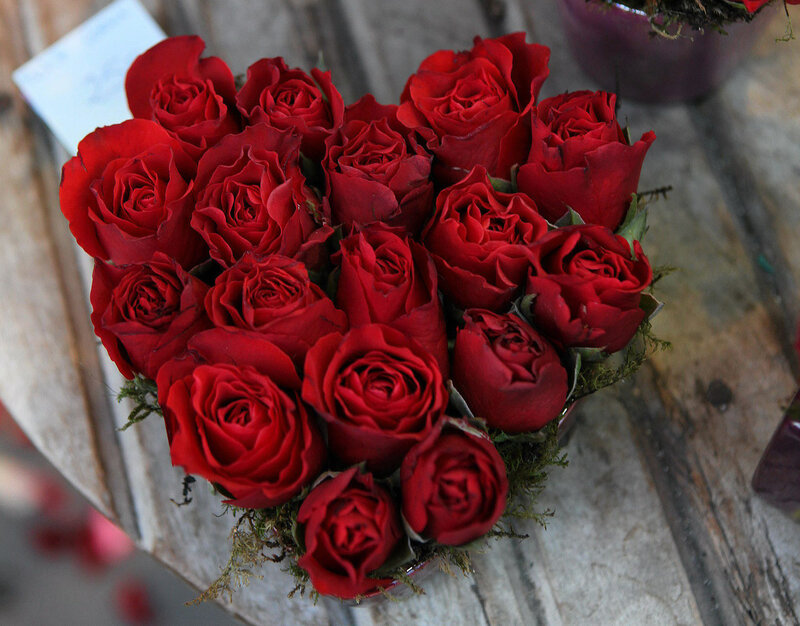 Red Roses in a Box — Romantic, Photograph