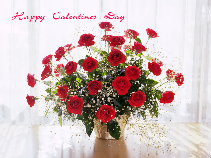 Red Roses in Basket — Romantic