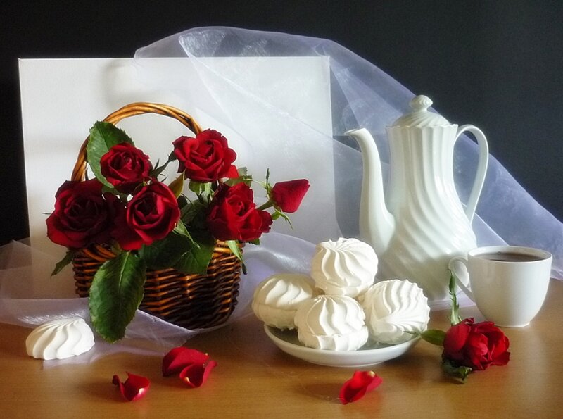 Red Roses in Basket — Serene