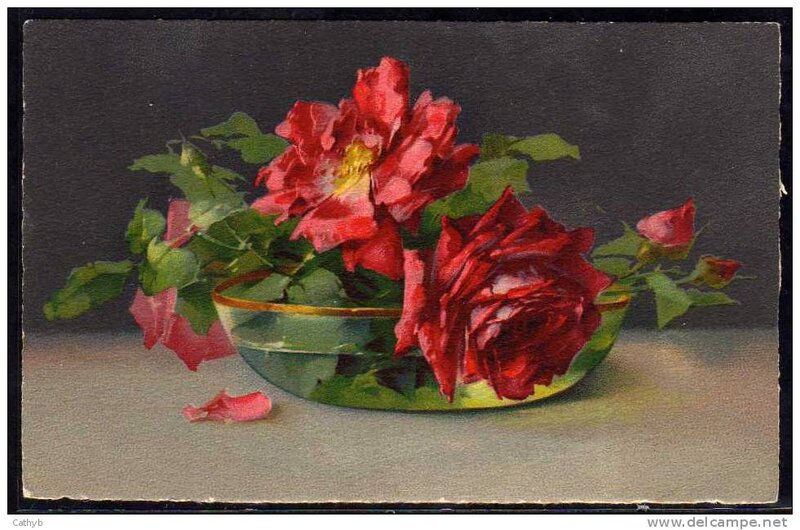 Red Roses in Bowl