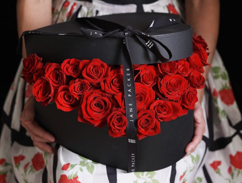 Red Roses in Box — Black