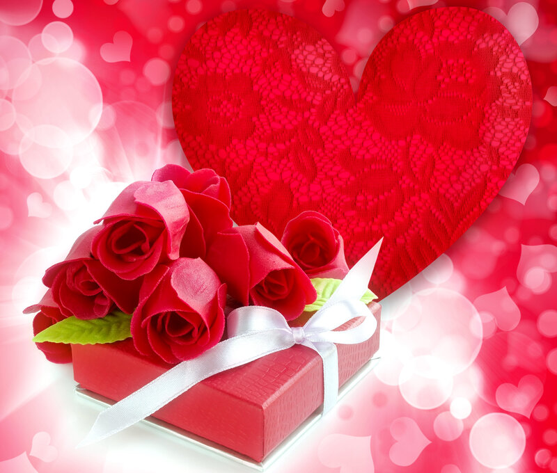 Red Roses in Box — Romantic, Photograph, Heart