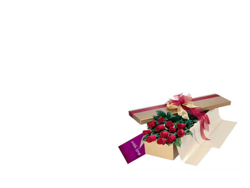 Red Roses in Box — Romantic