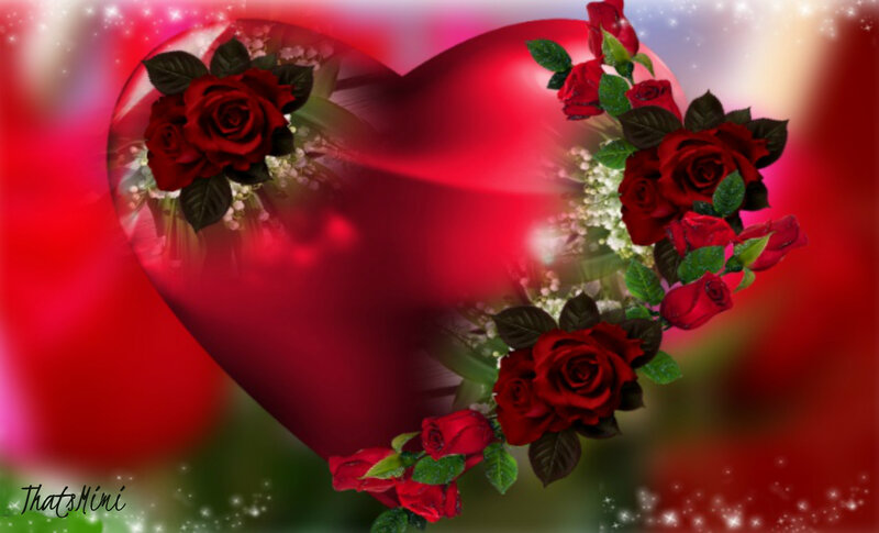 Red Roses in Heart Shape — Romantic, Digital Art