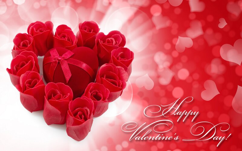 Red Roses in Heart Shape — Romantic, Photograph, Heart-shaped Box, Ribbon