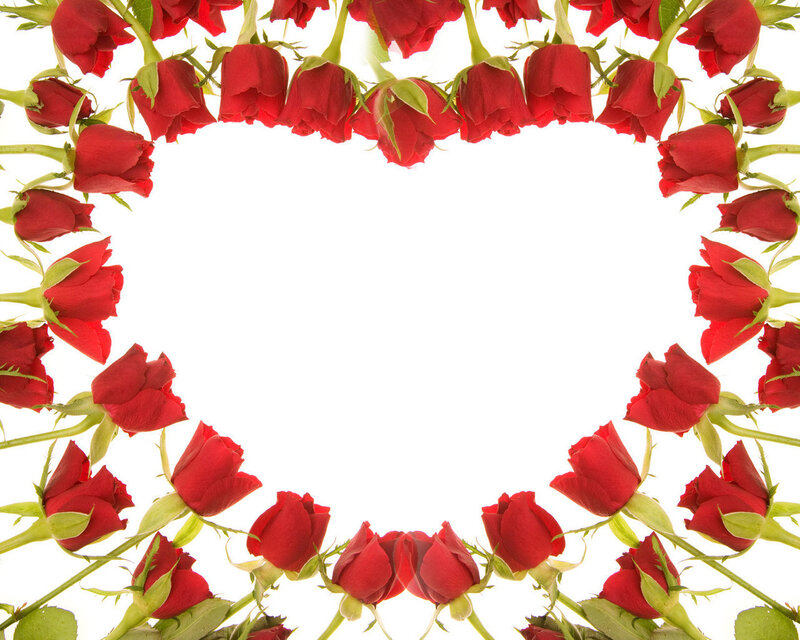 Red Roses in Heart Shape — Romantic