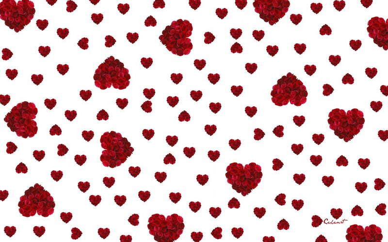 Red Roses in Heart Shapes — Romantic