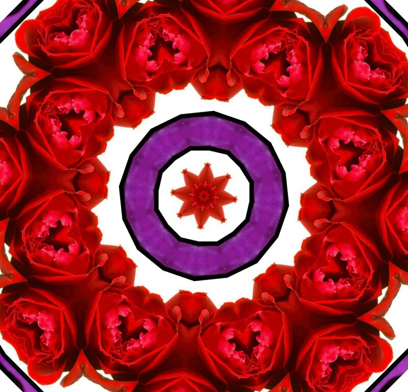 Red Roses in Mandala — Symmetrical