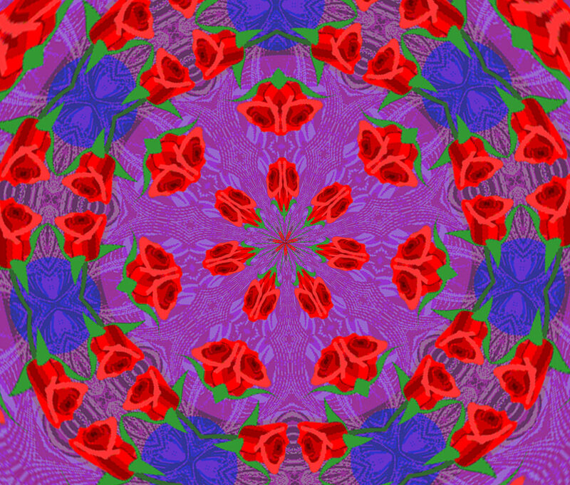 Red Roses in Mandala