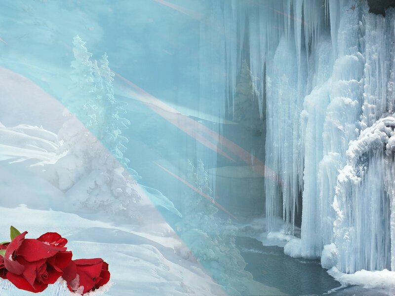 Red Roses in Snow — Serene, Winter, Digital Art