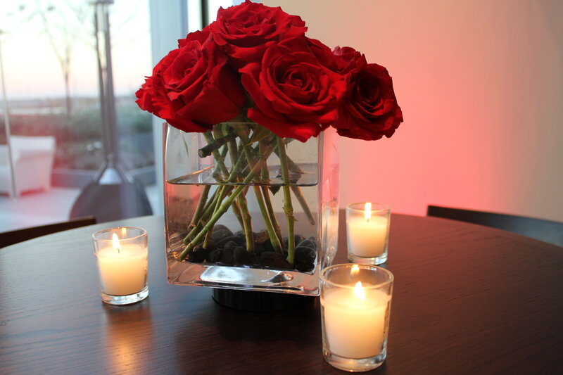 Red Roses in Vase — Calm, Sunset