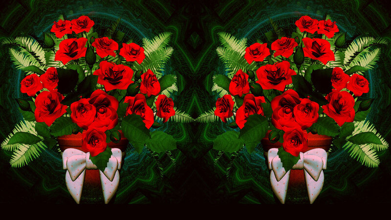 Red Roses in Vases — Symmetrical