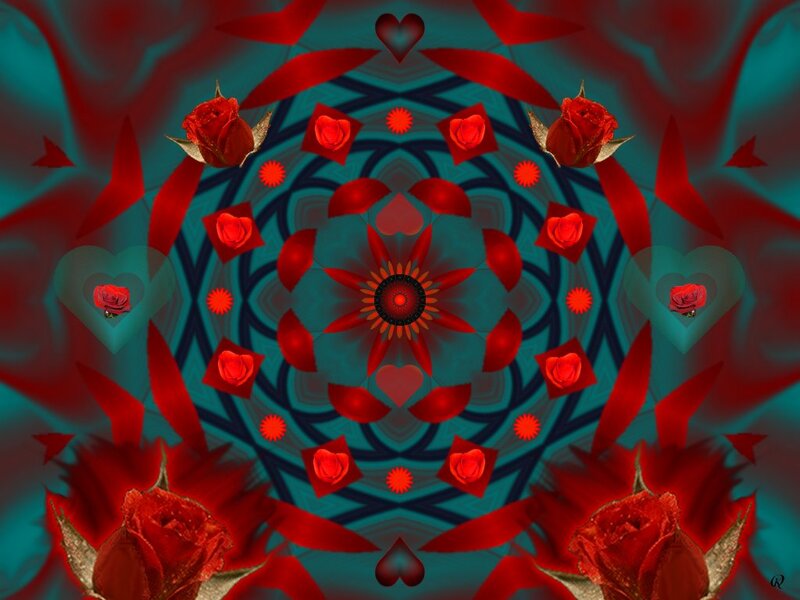 Red Roses Mandala — Symmetrical