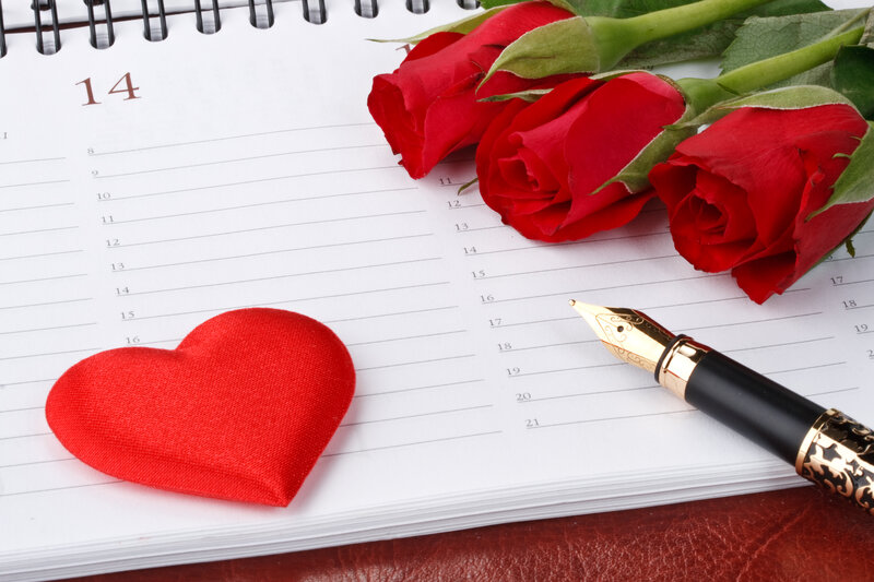 Red Roses on Calendar