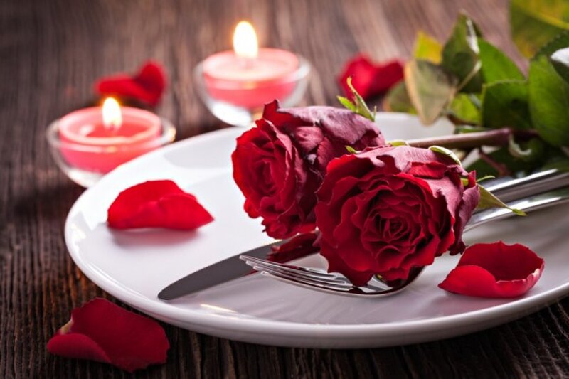 Red Roses on Plate