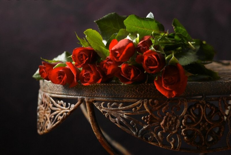 Red Roses on Table