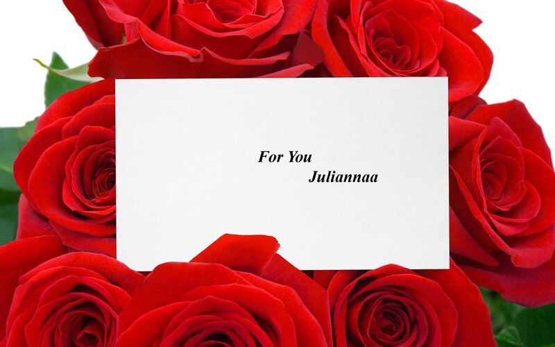 Red Roses with Card — Romantic, Photograph