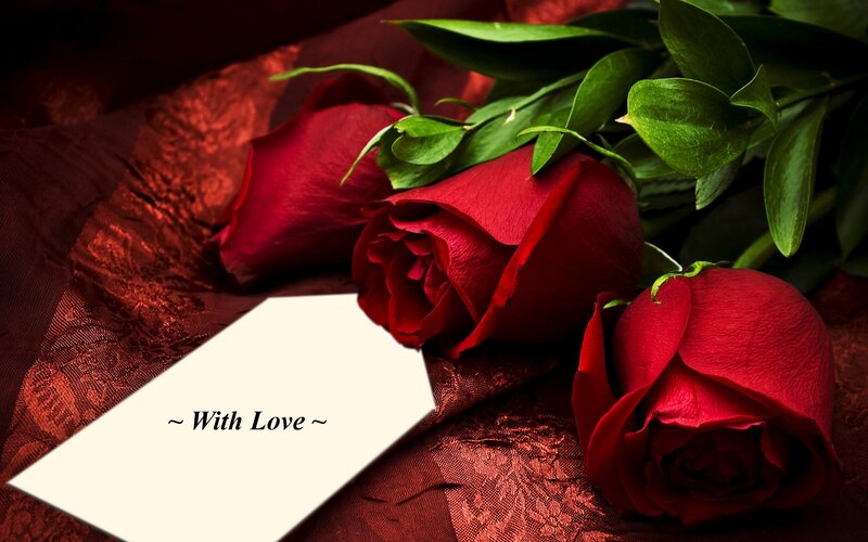 Red Roses with Card