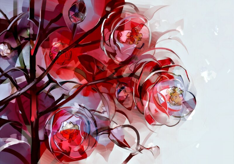 Red Roses with Characters
