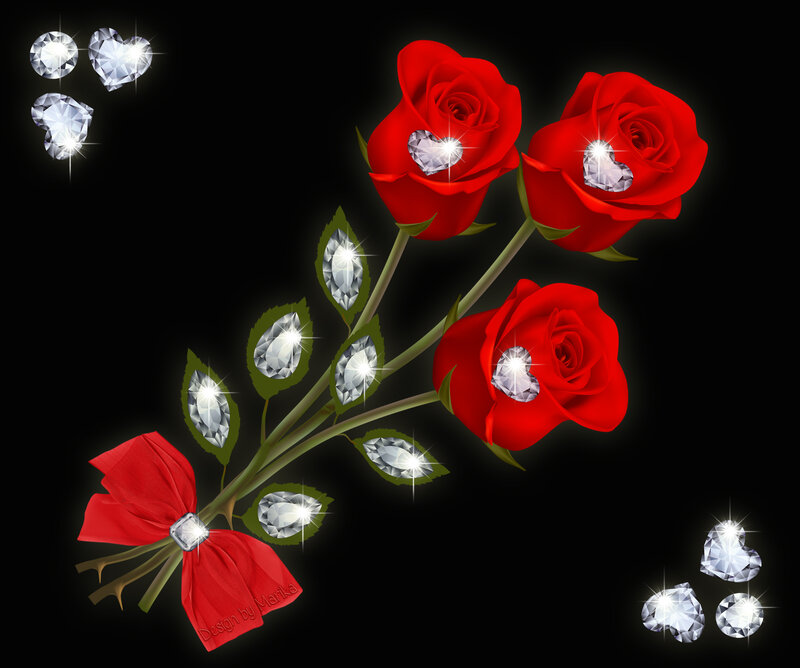 Red Roses with Diamonds — Romantic