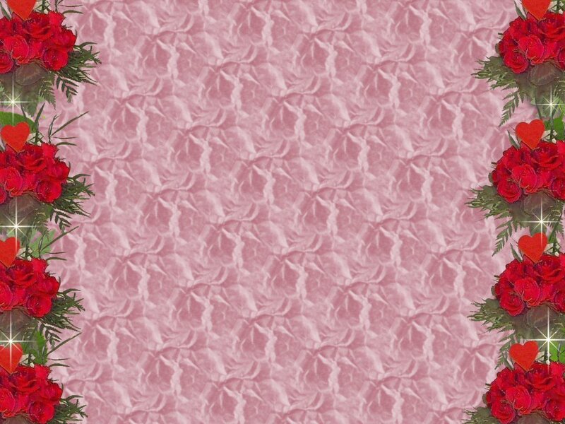 Red Roses with Hearts — Pink