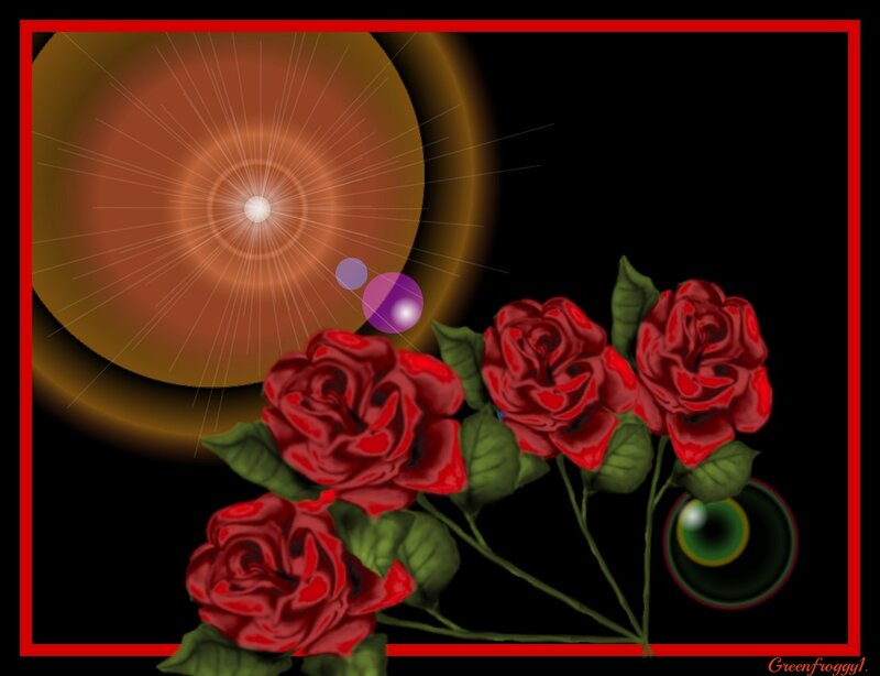 Red Roses with Lens Flare