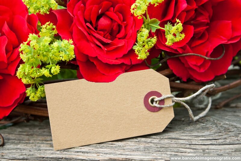 Red Roses with Tag