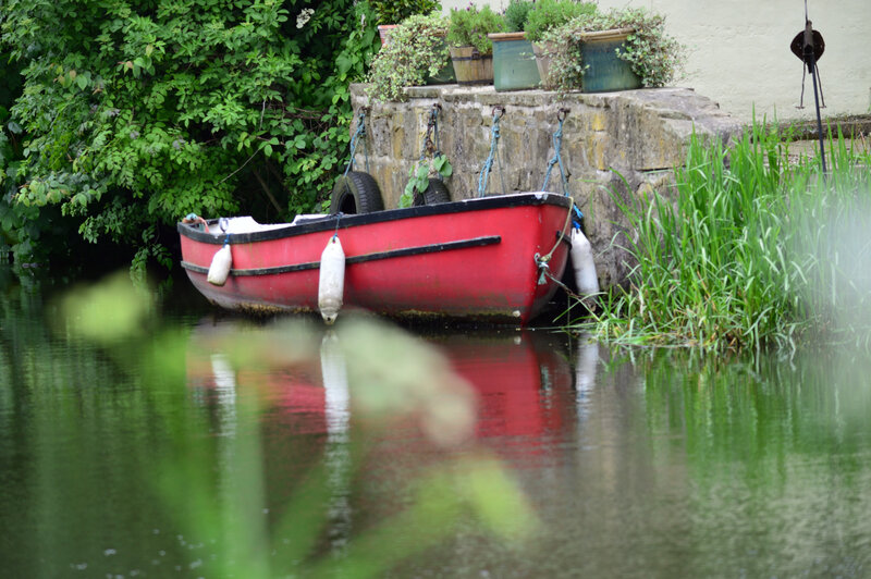 Red Rowboat at Dock