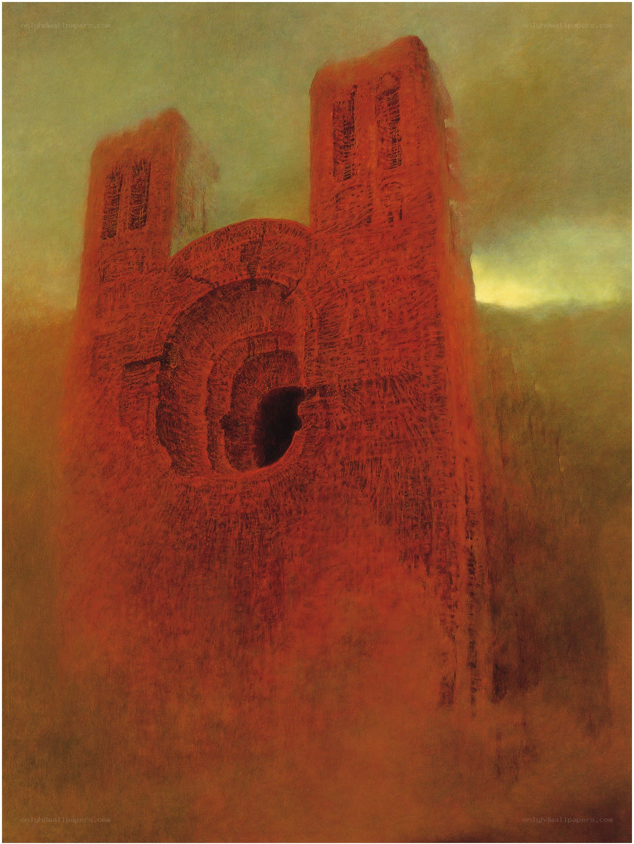 Red Ruins at Dusk