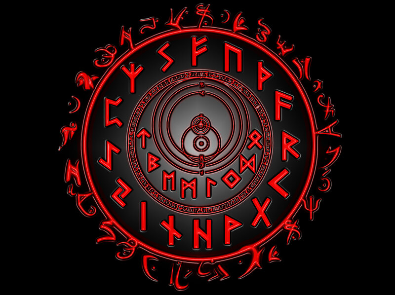 red rune circle symbol