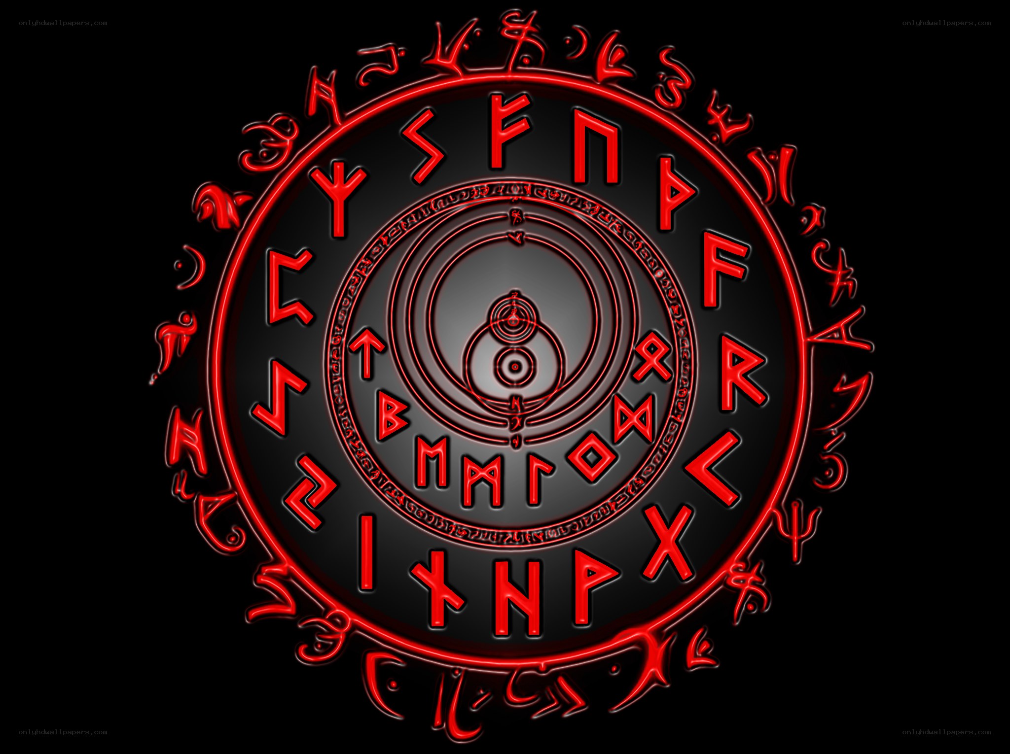 red rune circle symbol