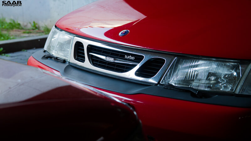 Red Saab Car Front