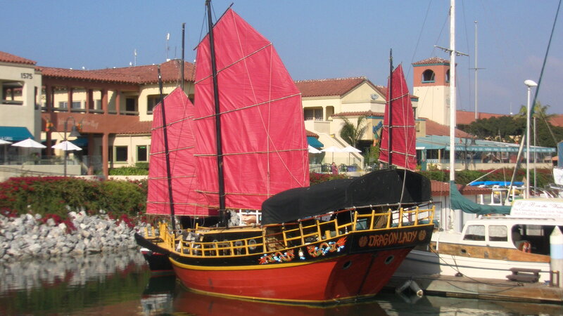 Red Sailboat Docked