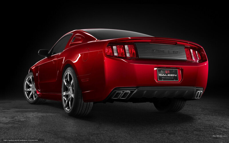 Red Saleen Mustang rear view