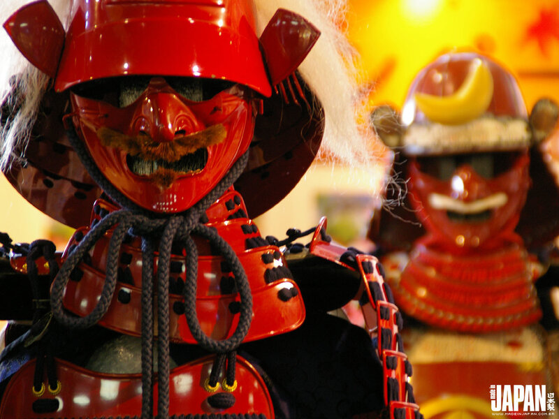 Red samurai armor display