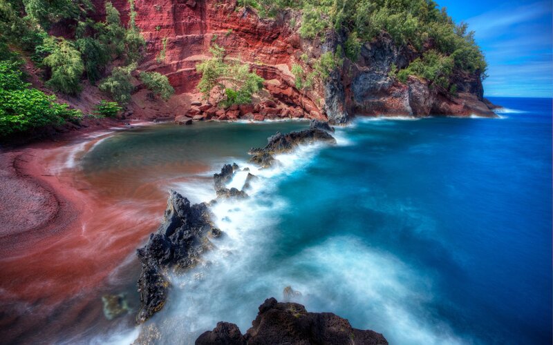 Red Sand Beach Cove — Blue