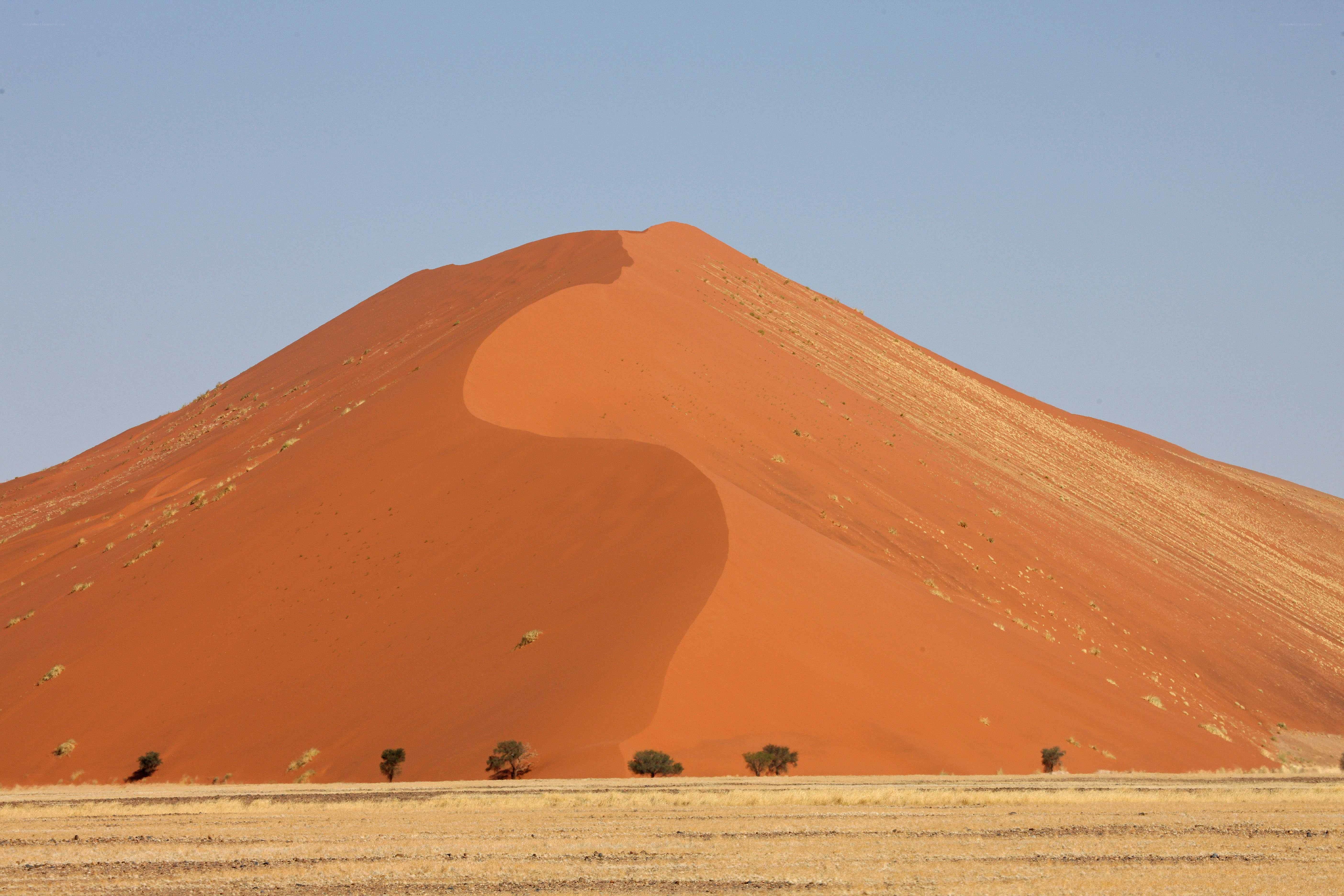 Red sand dune in desert