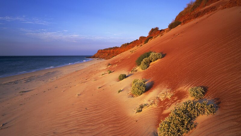 Red Sand Dunes at Beach