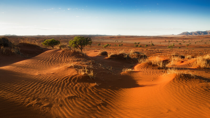 Red Sand Dunes in Desert — Orange