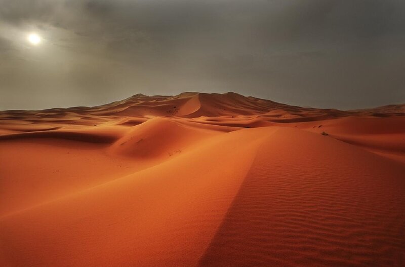Red Sand Dunes — Orange, Dramatic