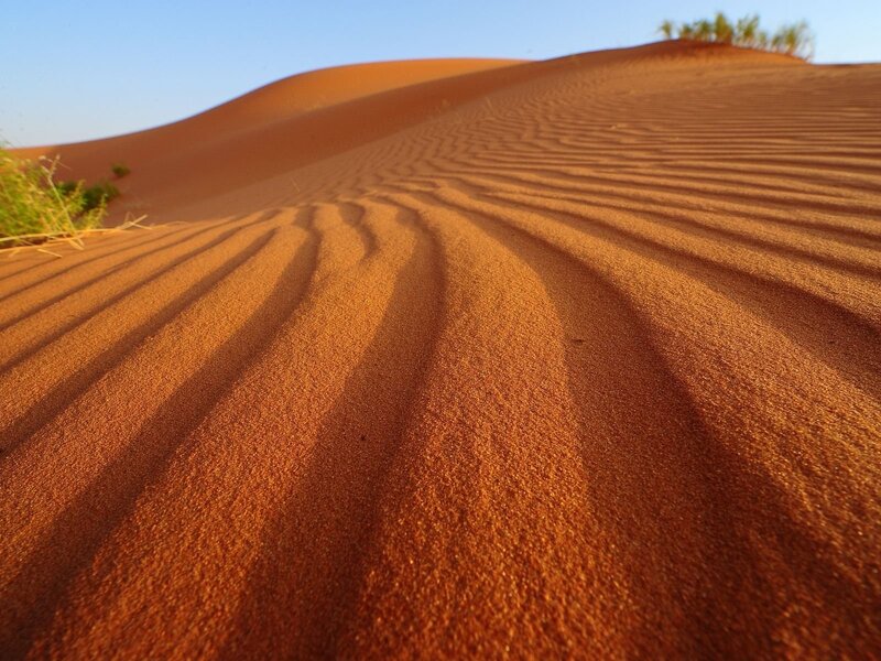 Red Sand Dunes — Orange, Serene, Sunset, Photograph